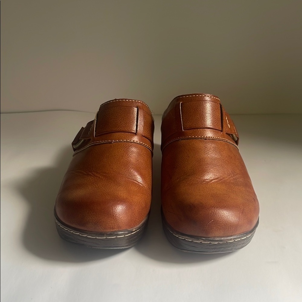 B.O.C “o” RING TAN LEATHER POLLY MULES BC0010916 women’s 9M - Picture 2 of 10